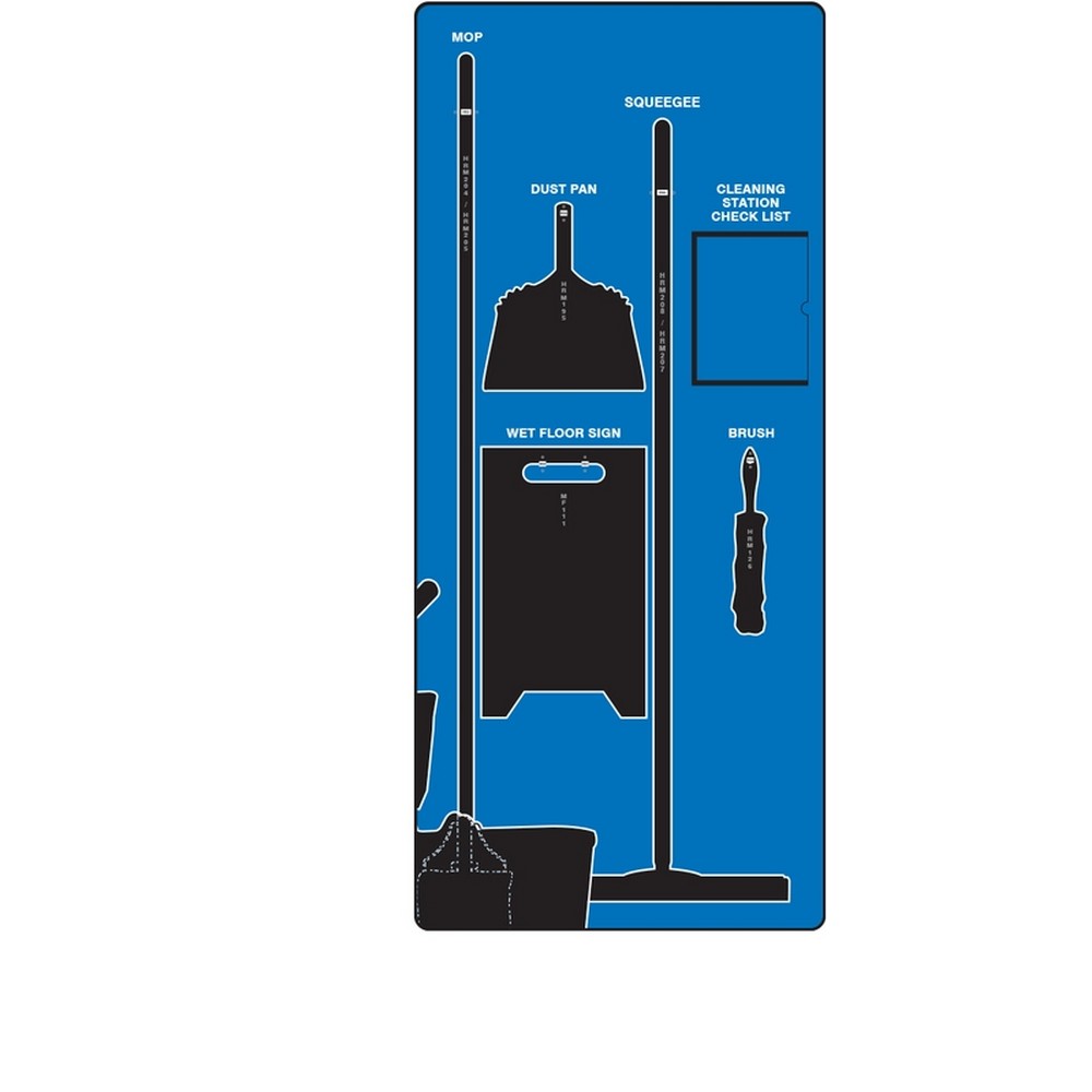 AccuformNMC PSB708BUBK Clean & Squeegee Store-Boards Shadow Boards Ultra Aluma-Lite Blue Black Board Only
