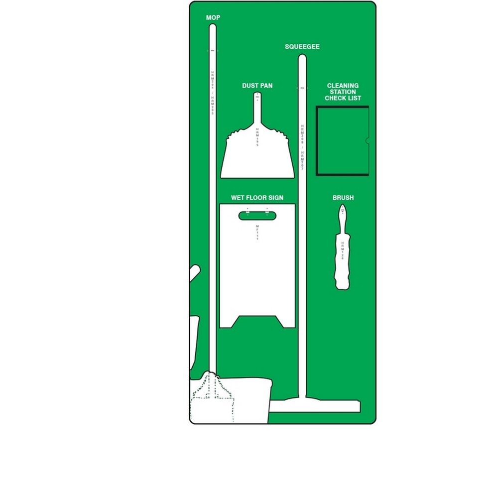 AccuformNMC PSB708GNWT Clean & Squeegee Store-Boards Shadow Boards Ultra Aluma-Lite Green White Board Only