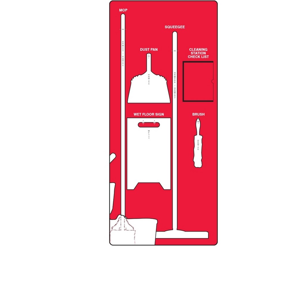 AccuformNMC PSB708RDWT Clean & Squeegee Store-Boards Shadow Boards Ultra Aluma-Lite Red White Board Only