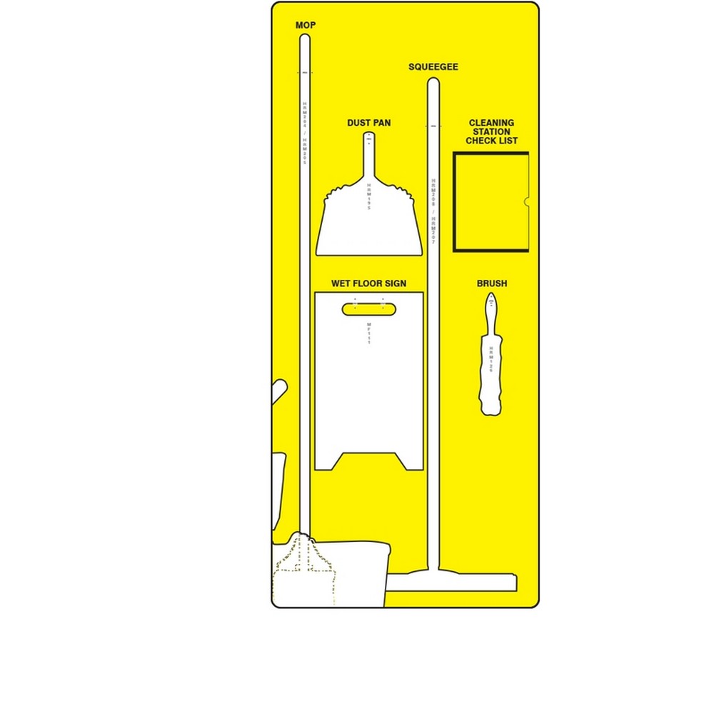 AccuformNMC PSB708YLWT Clean & Squeegee Store-Boards Shadow Boards Ultra Aluma-Lite Yellow White Board Only