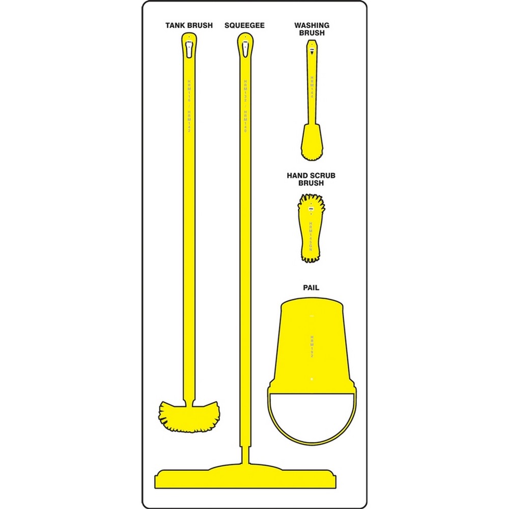 AccuformNMC PSB711WTYL Wet Zone Store-Boards Shadow Boards Ultra Aluma-Lite White Yellow Board Only