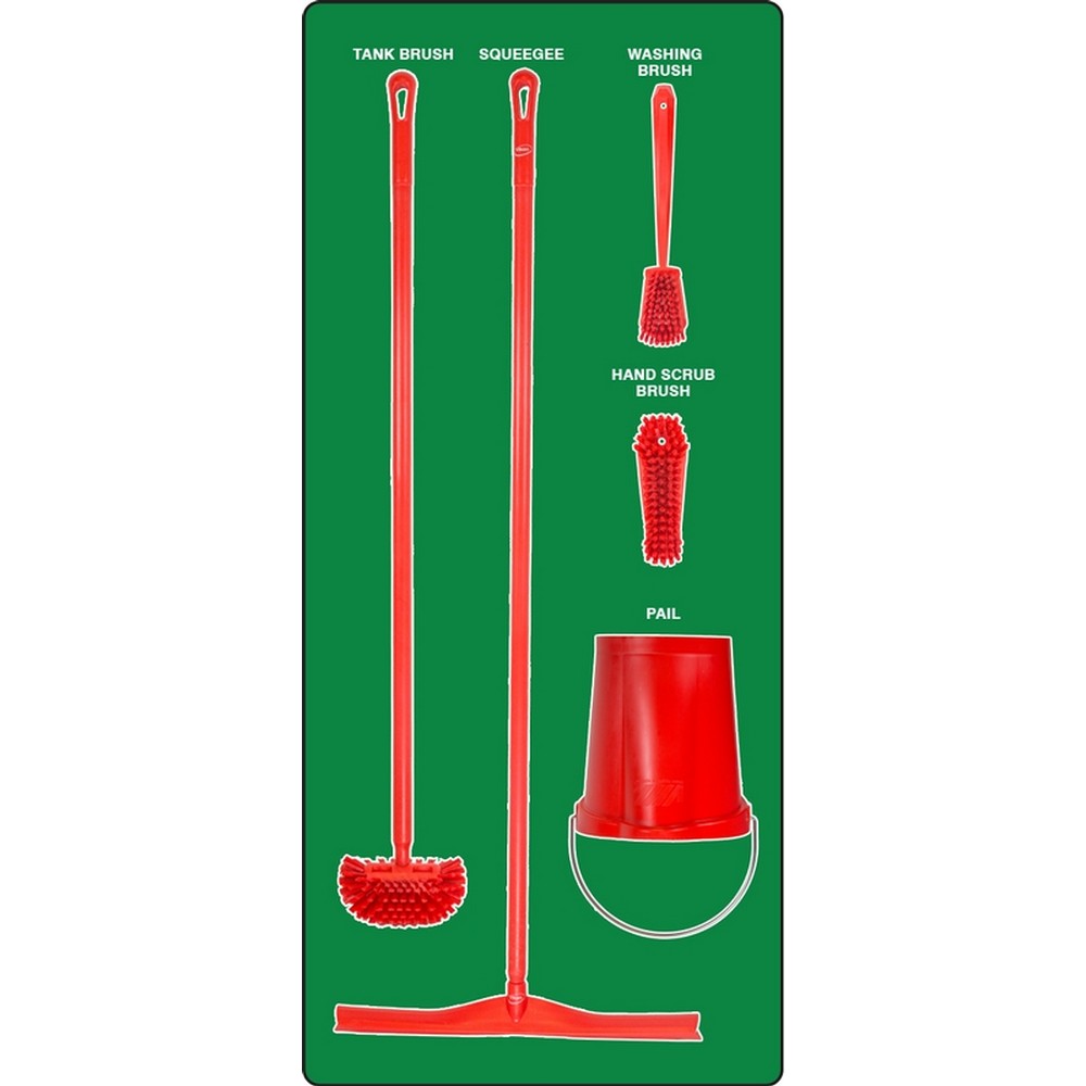 AccuformNMC PSB713GNRD Wet Zone Store-Boards Shadow Boards Ultra Aluma-Lite Green Red Combo Kit