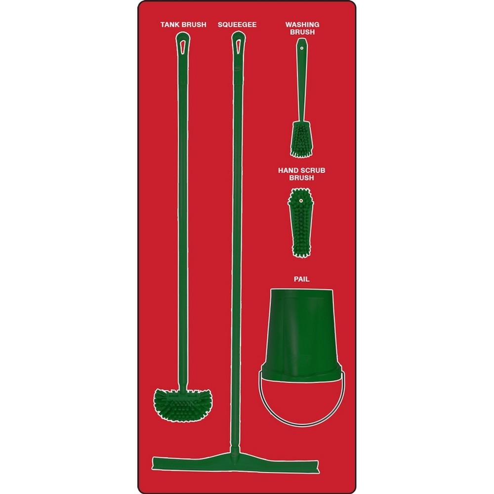 AccuformNMC PSB713RDGN Wet Zone Store-Boards Shadow Boards Ultra Aluma-Lite Red Green Combo Kit