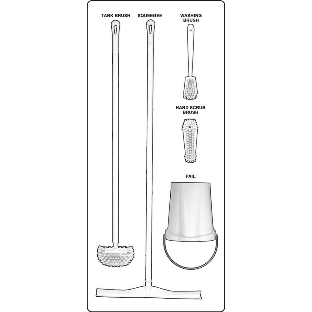 AccuformNMC PSB713WTWT Wet Zone Store-Boards Shadow Boards Ultra Aluma-Lite White White Combo Kit