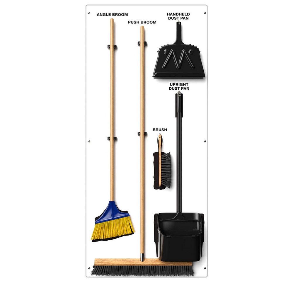 AccuformNMC PSB716WTBK Clean & Sweep Store-Boards Combo Kit Shadow Boards Ultra Aluma-Lite White Black Combo Kit