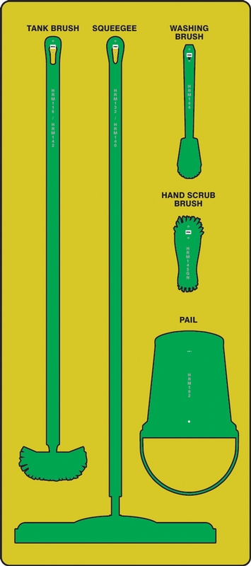 AccuformNMC PSB911YLGN Wet Zone Store-Boards Shadow Boards FB-X Accu-Shield Yellow Green Board Only