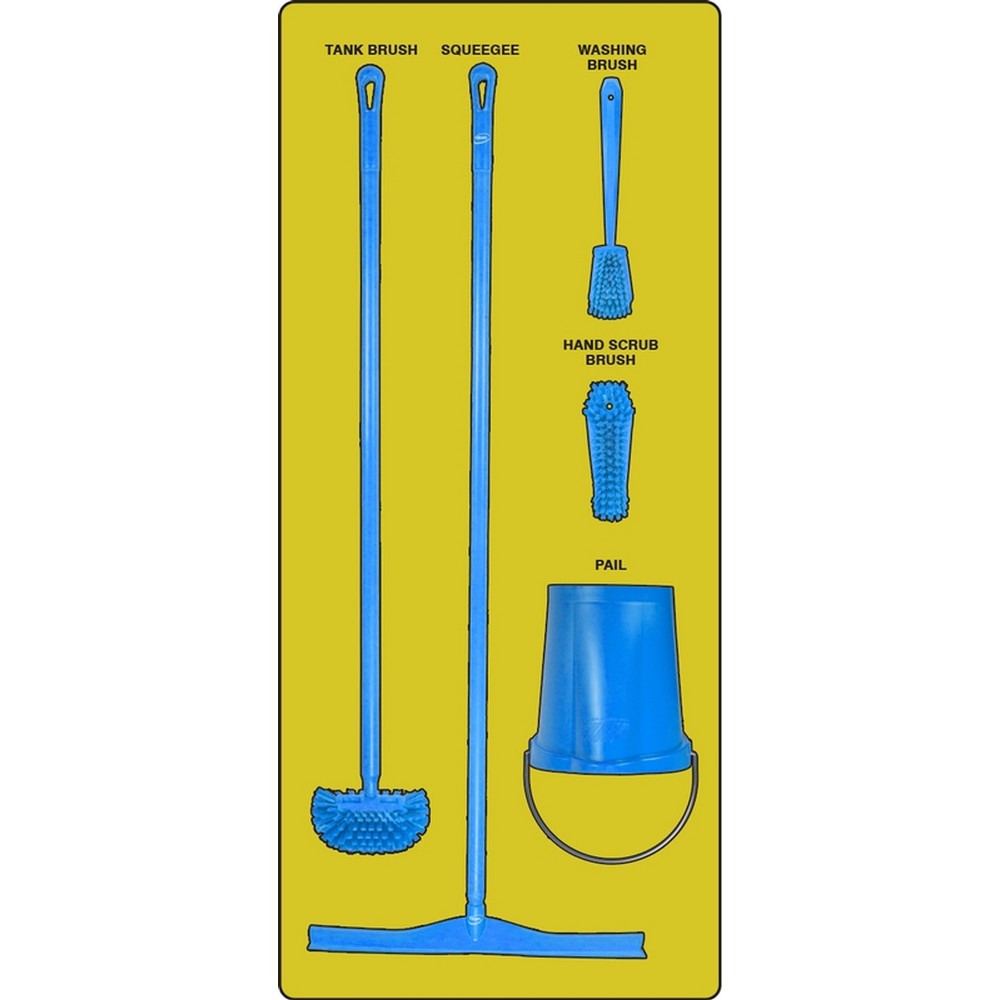 AccuformNMC PSB913YLBU Wet Zone Store-Boards Shadow Boards FB-X Accu-Shield Yellow Blue Combo Kit