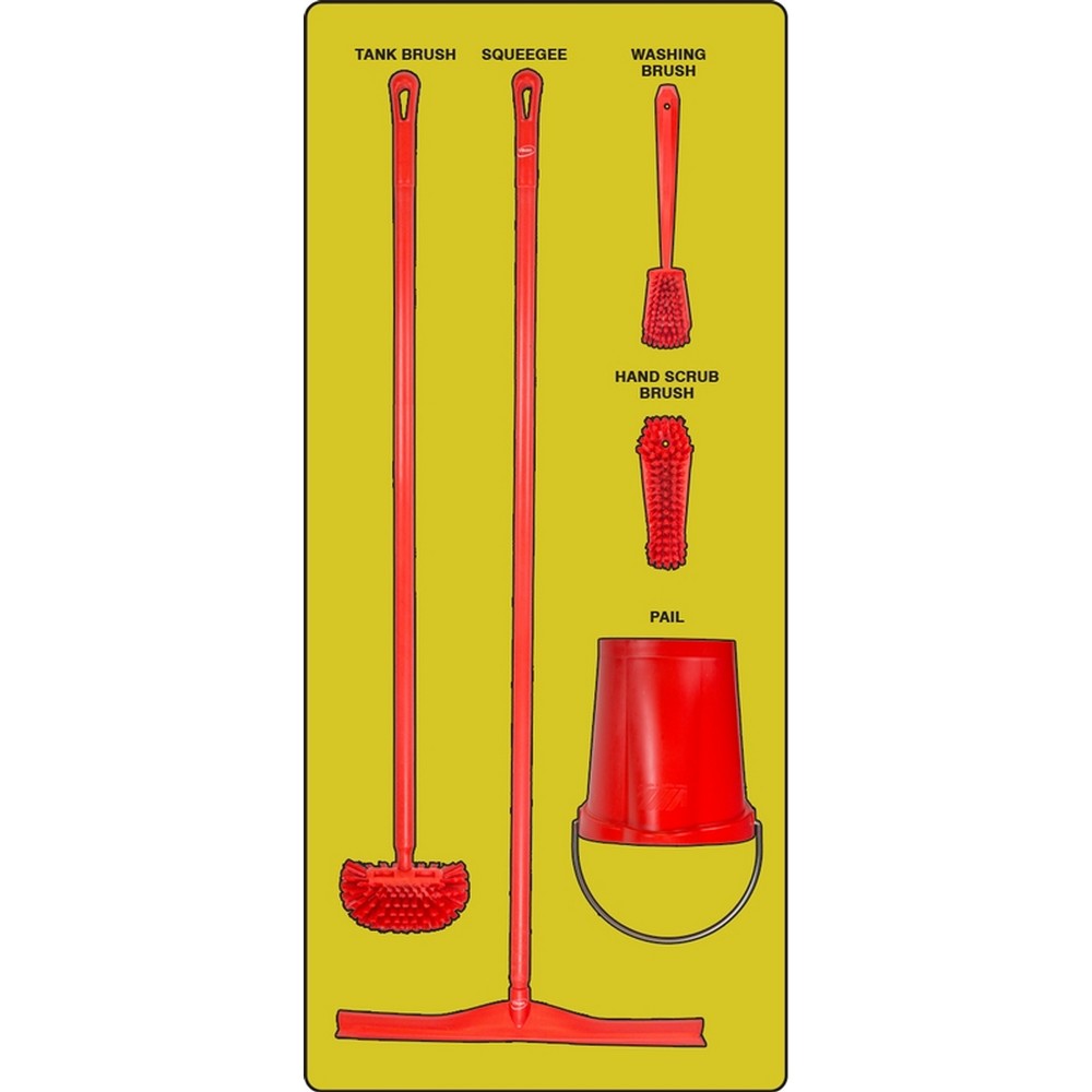 AccuformNMC PSB913YLRD Wet Zone Store-Boards Shadow Boards FB-X Accu-Shield Yellow Red Combo Kit