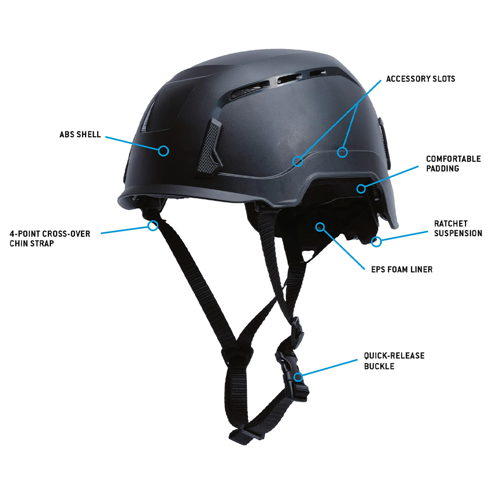 Pyramex HPT261111 SL T2 Type II Safety Helmet Non-Vented, Black