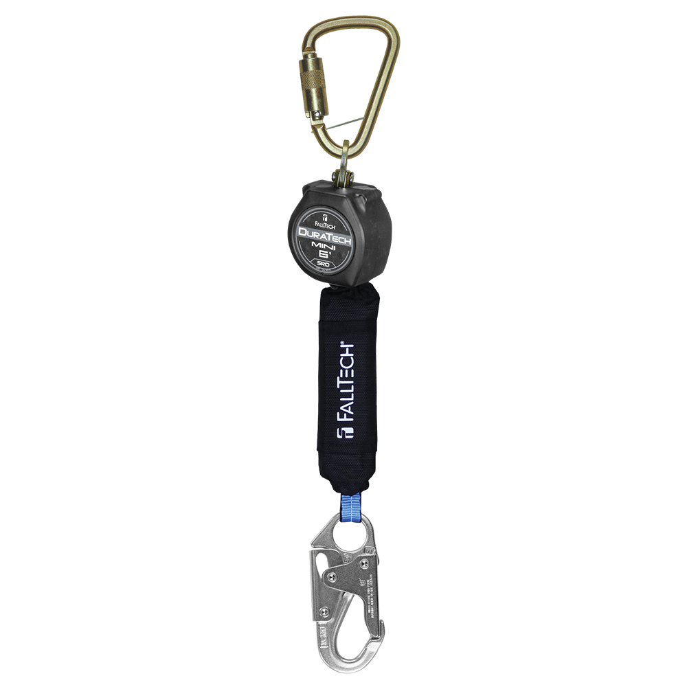 FallTech 72706SB1 6' DuraTech Mini Class 1 Personal SRL-P with Steel Snap Hook, Includes Steel Dorsal Connecting Carabiner