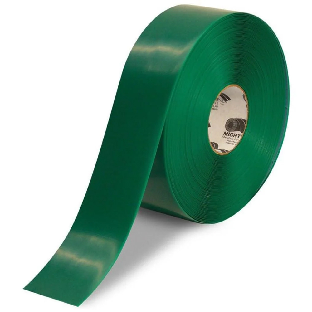 Mighty Line 3RG 3" Green Solid Color Tape - 100' Roll - Safety Floor Tape