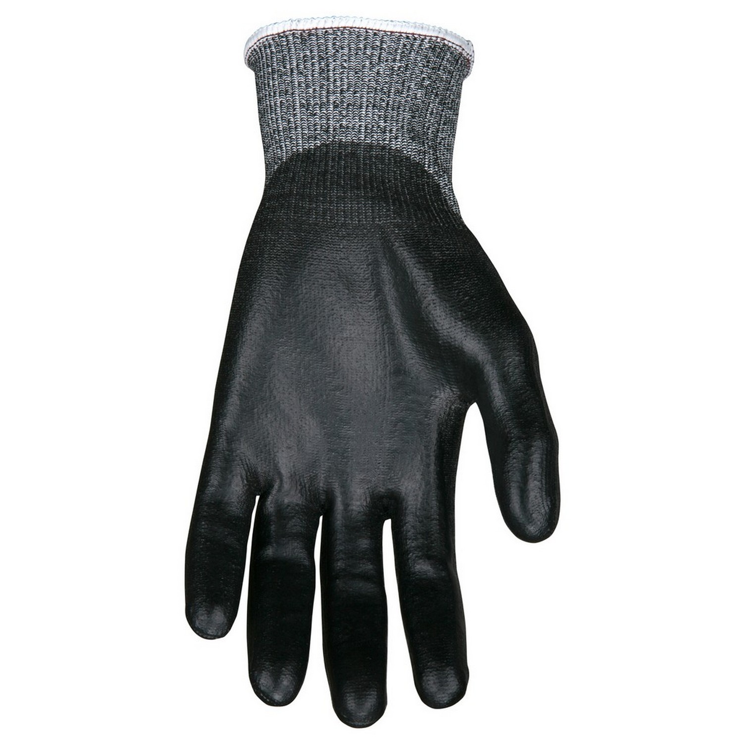 MCR Safety 92723PUXS Memphis Cut Pro, 13 Gauge HPPE Salt & Pepper shell, Black PU coated palm & fingers