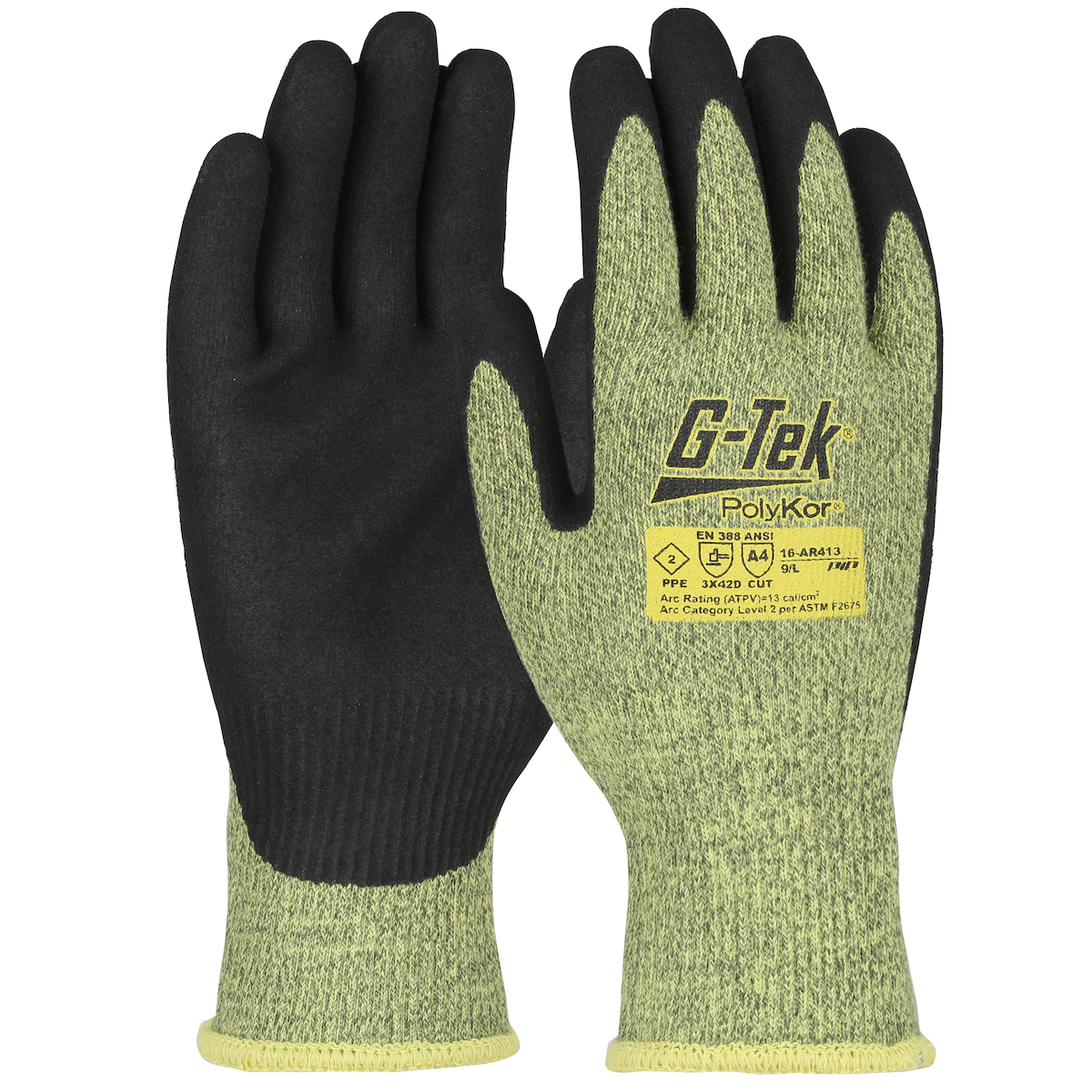 PIP 16-AR413 G-TEK Polykor/Aramid Blend Glove with Neoprene Foam Coated, A4