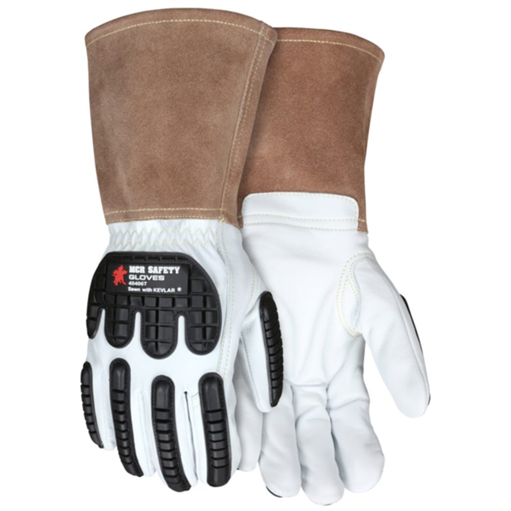 MCR Safety 48406T Welding Leather Gloves Premium Grain w/5-Inch Cuff, Thinsulate Lined