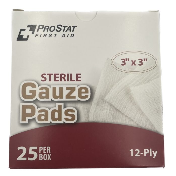 Prostat 2196 Gauze Pads 3" x 3" - Sterile - 25 Count