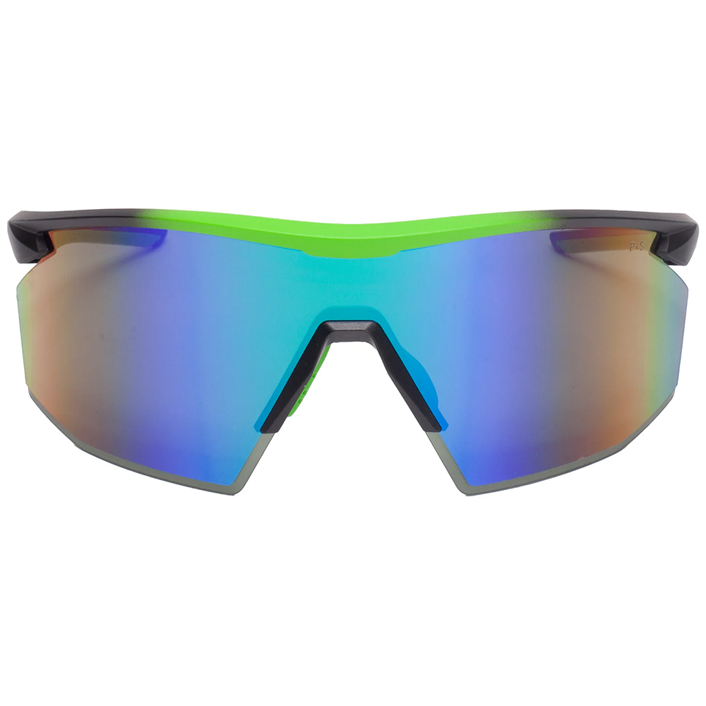 Pyramex SBL11257ST PMXSPEC Half Frame Safety Glasses - Matte Black/Green Frame, Green Mirror Lens, Anti-fog