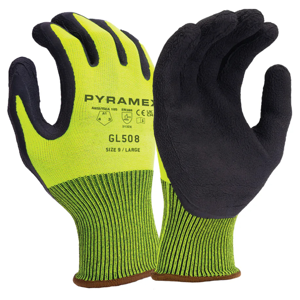 Pyramex Safety GL508 15G Foam Latex Coated Gloves