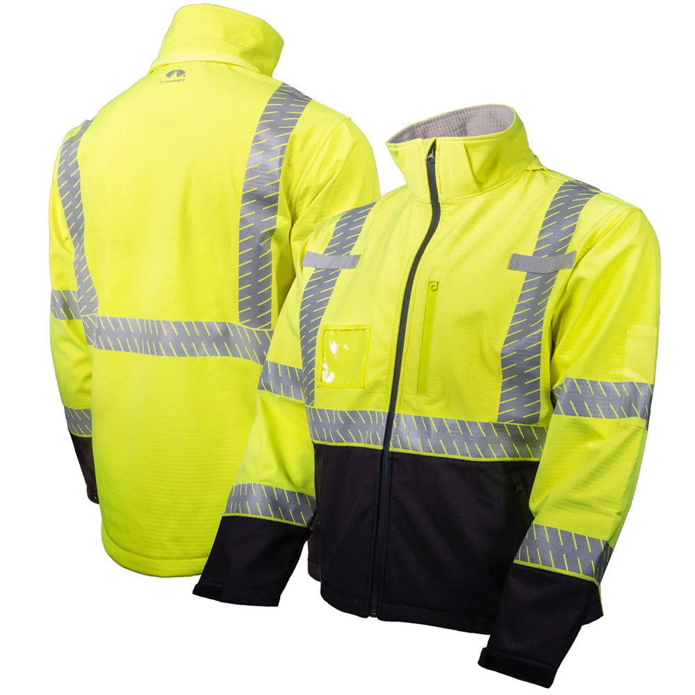 Pyramex Safety RJ40 All-Weather Hi-Vis Lime Jacket ANSI Type R Class 3