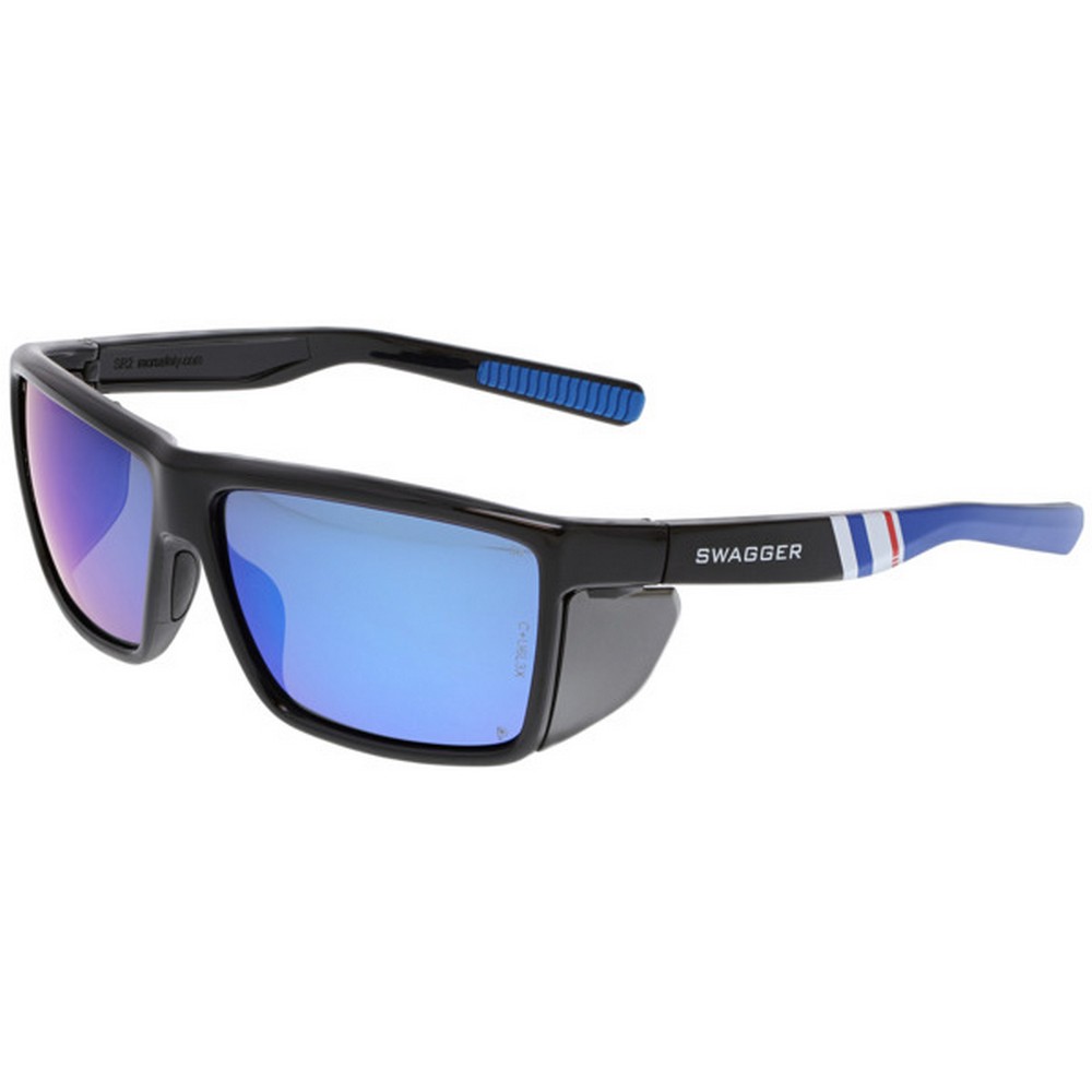 MCR Safety SR238BZDC Swagger SR2 Safety Glasses Blue Diamond Mirror Lenses