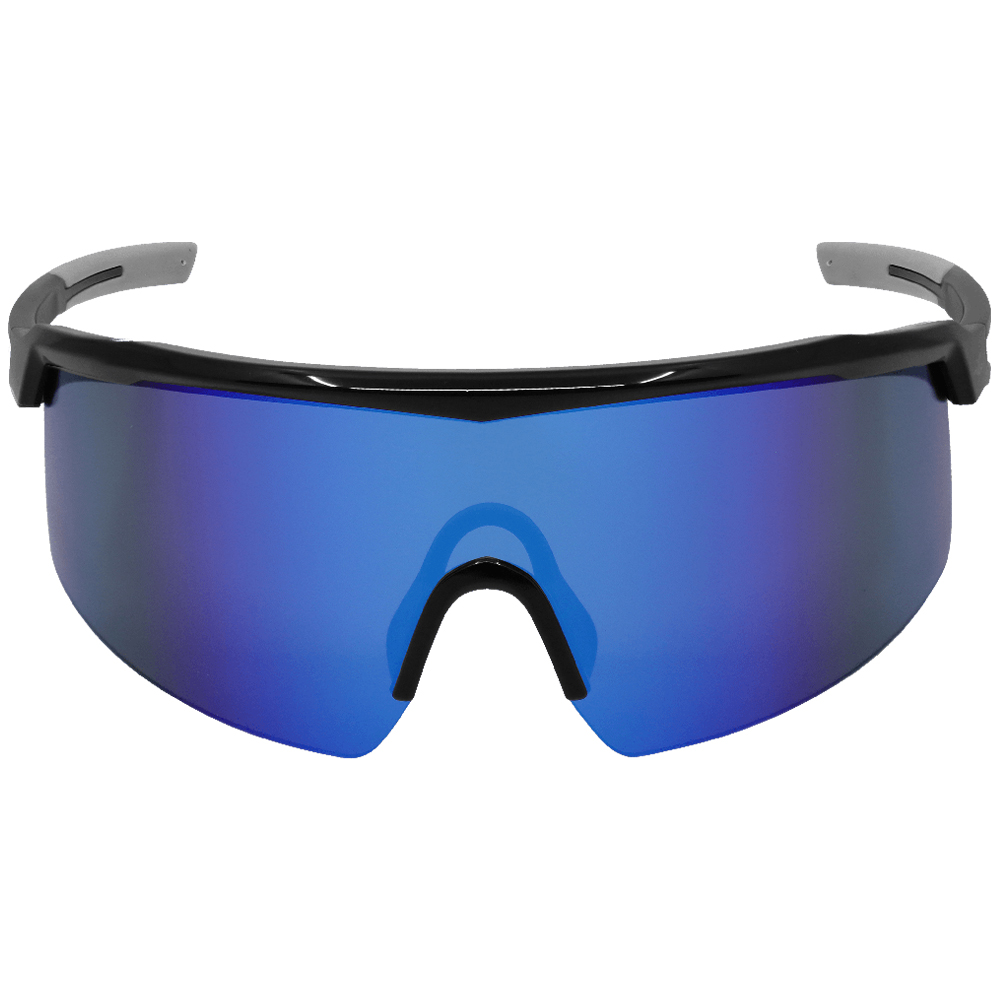 Bullhead Safety BH3259AF - Whipray Blue Mirror Anti-Fog Lens, Shiny Black Frame Safety Glasses