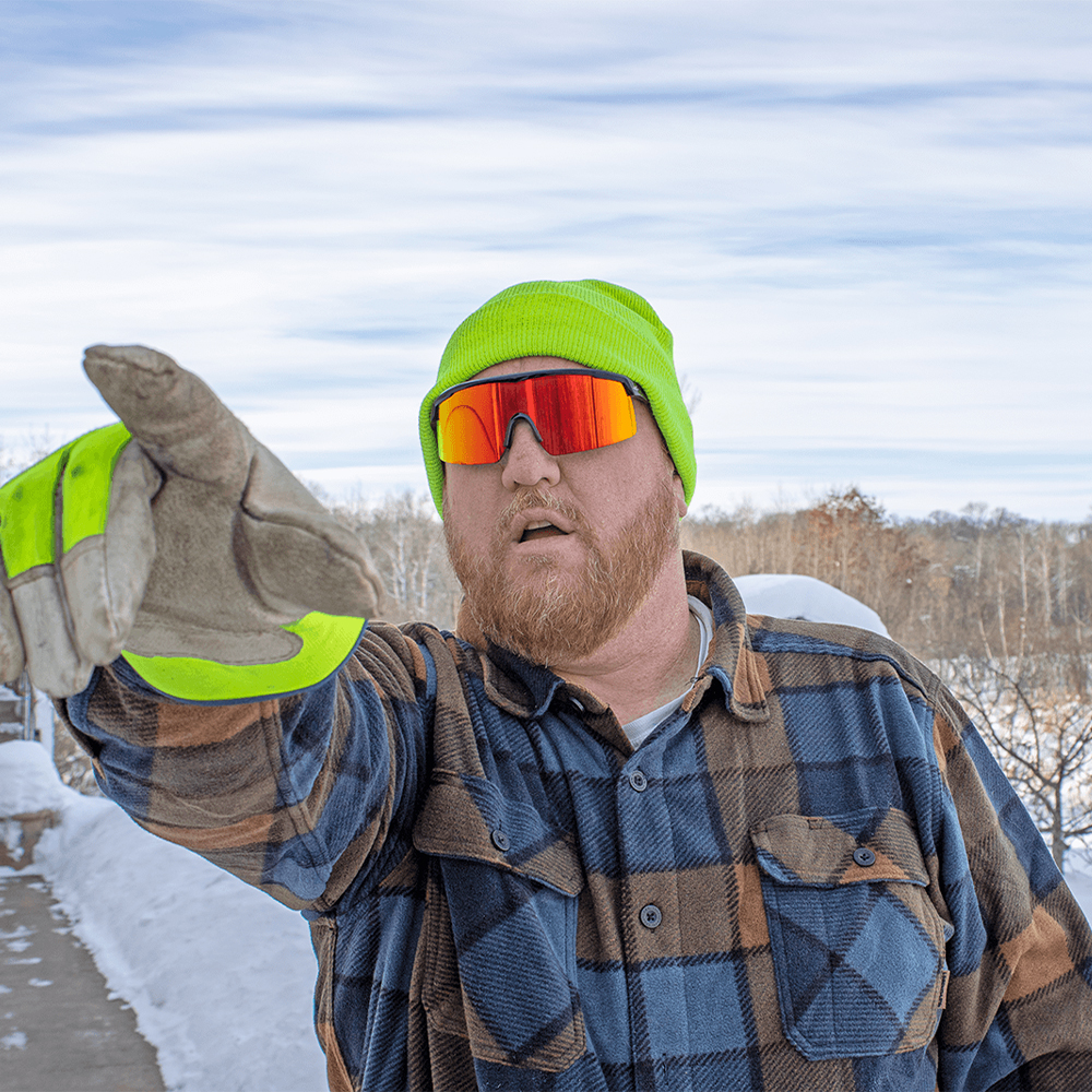 Bullhead Safety BH32510PFT - Whipray Red Mirror Performance Fog Technology Lens, Shiny Black Frame Safety Glasses