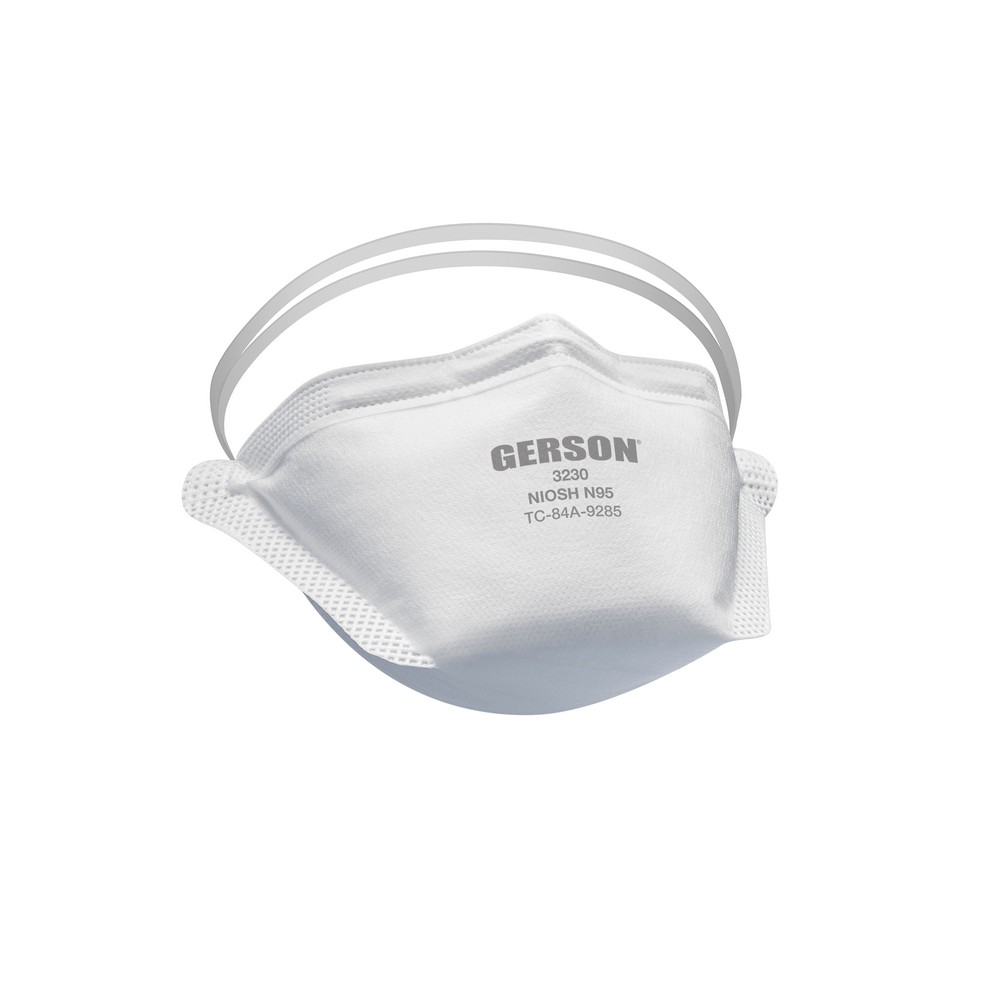 Gerson 083230 NIOSH N95 Particulate Respirator, Pouch Style. Individually Wrapped.  Made in USA