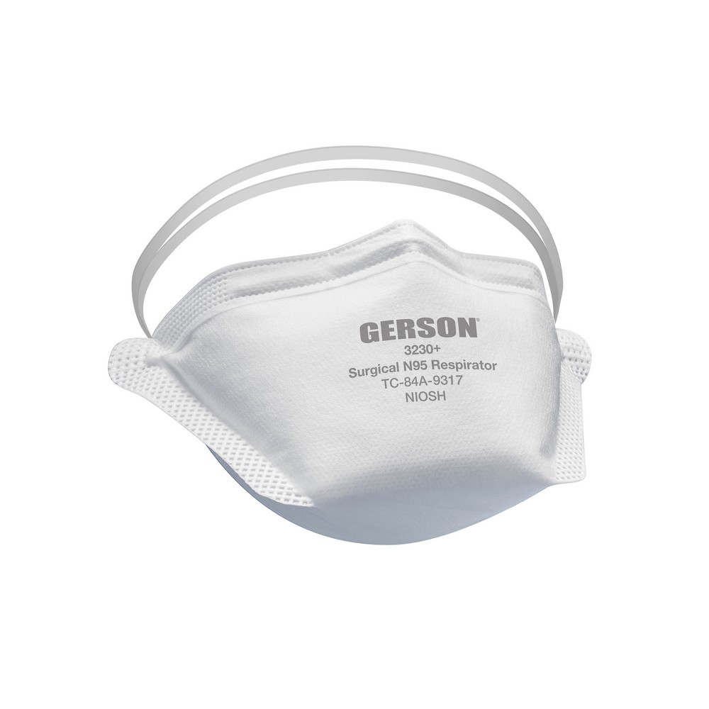 Gerson 083230+ Surgical N95 Respirator, FDA Cleared. Individually Wrapped, Pouch Style. Made in USA.