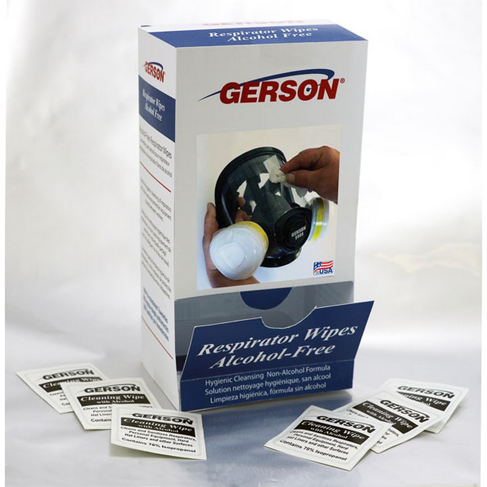 Gerson 100005 Respirator Wipes - Alcohol-Free