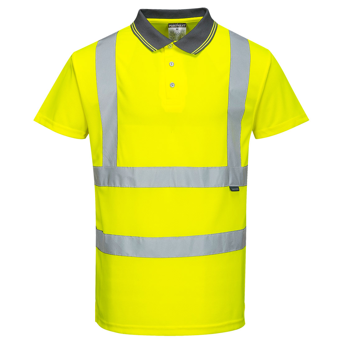 Portwest S477 Hi-Vis Polo Shirt Short Sleeve Yellow