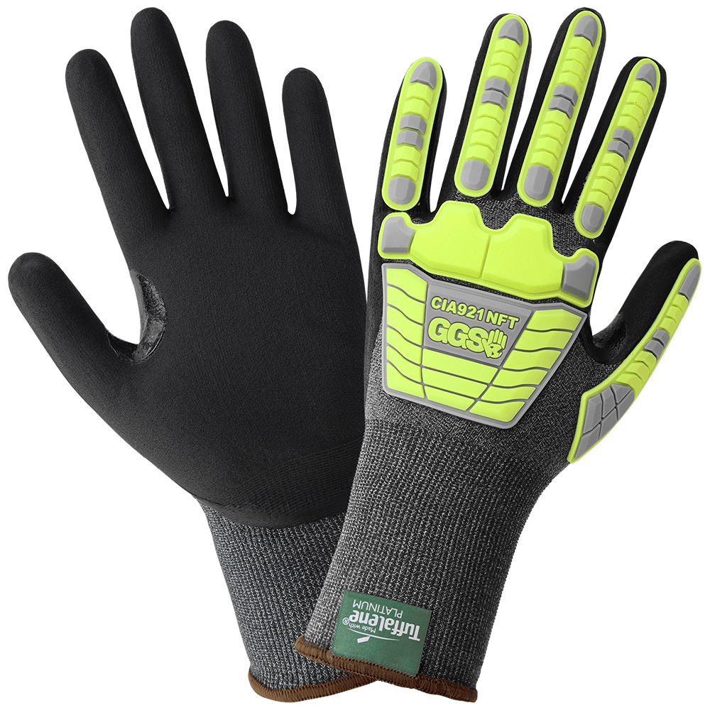 Global Glove CIA921NFT - Vise Gripster - C.I.A. Nitrile Coated 21-Gauge Touch Screen Gloves ANSI A4Cut Protection