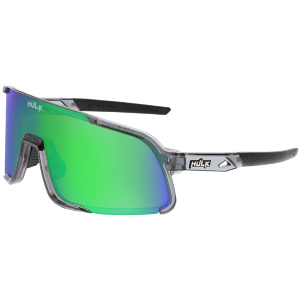 MCR Safety HK42BGZDC Hulk HK4 Crystal Gray, Green Mirror Lens Polarized Safety Glasses