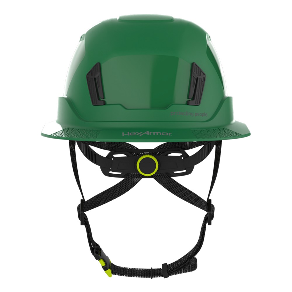 HexArmor 16-30004 Ceros XT400 Type II Full Brim Safety Helmet, Green