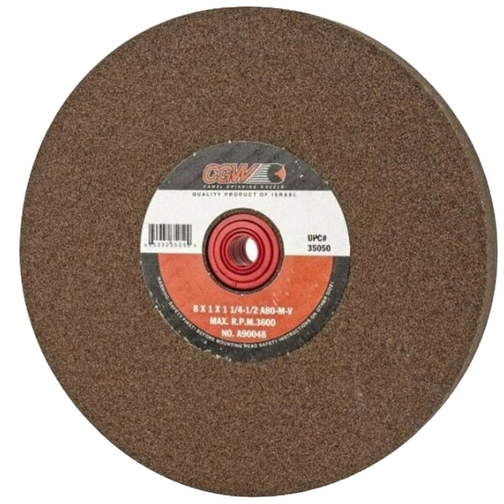 CGW 35074 10" X 2" X 1-1/4" T1 A-54O 54-Grit Brown Aluminum Oxide Bench & Pedestal Grinding Wheel