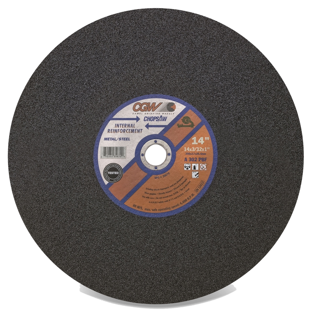 CGW 35675 5" X 1/8" X 7/8" A24-R Type 27 24-Grit Aluminum Oxide Grinding Wheel