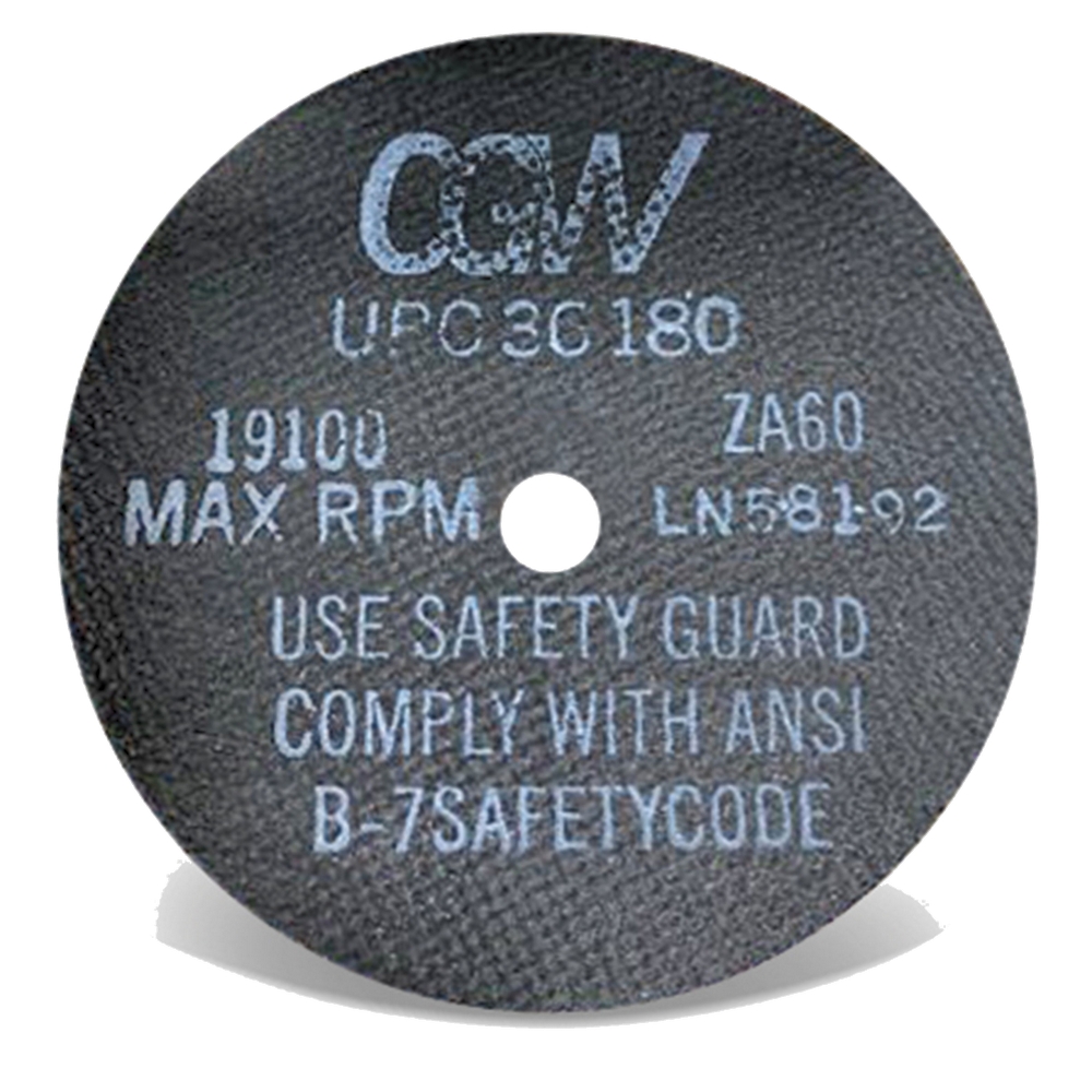 CGW 36178 4" x 1/16" x 3/8" Type 1 36-Grit Zirconia Cutting Wheel