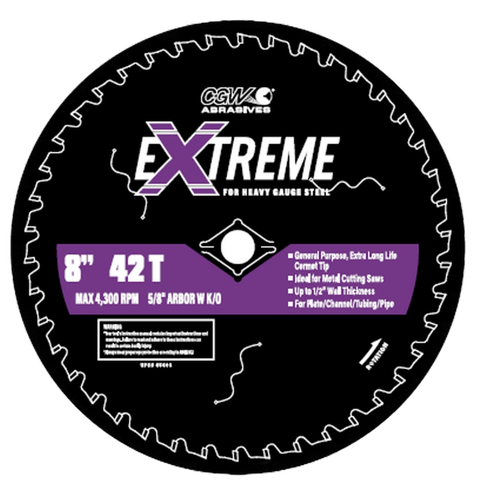 CGW 45403 8" X 5/8" 42T CERMET Tip Extreme Saw Blade