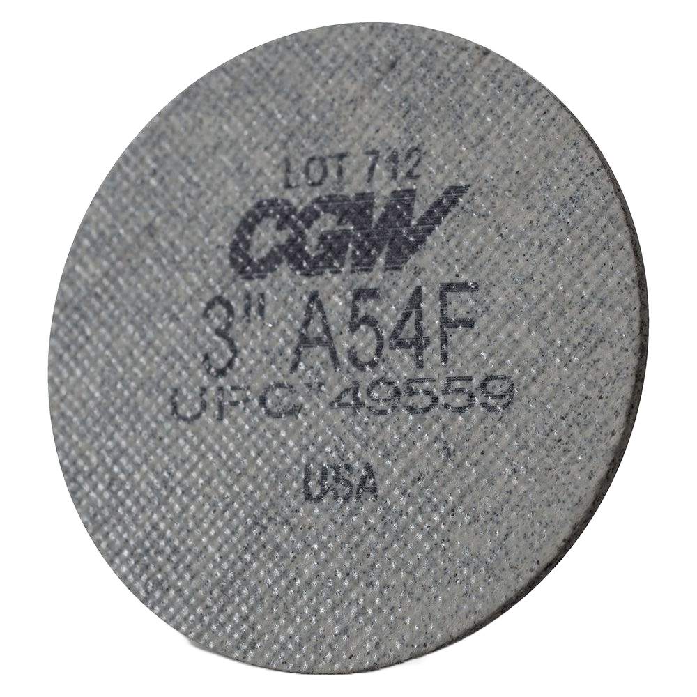 CGW 49558 3" Dia Roll-On 36-Grit Brown Aluminum Oxide Cotton Fiber Quick Change Disc