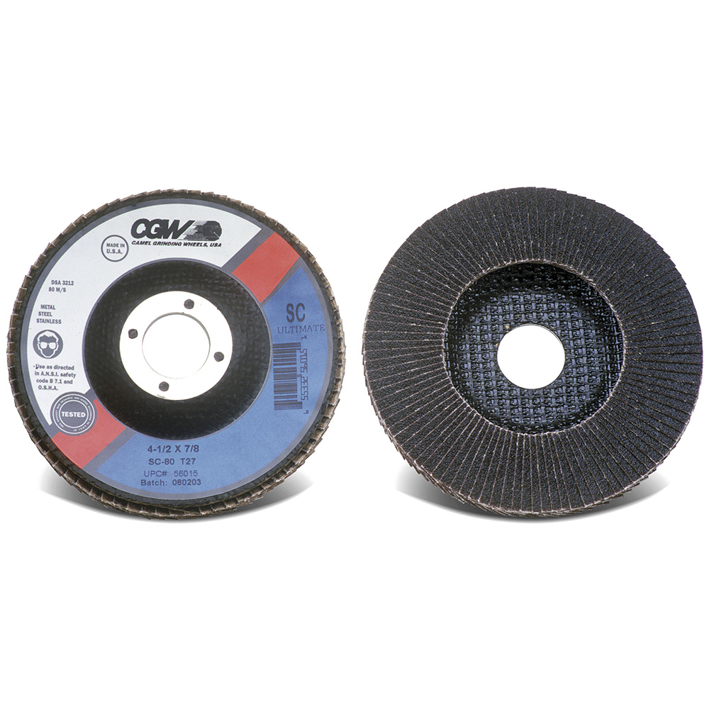 CGW 56022 4-1/2" X 5/8"-11 Type 27 40-Grit SC Silicon Carbide Flap Disc