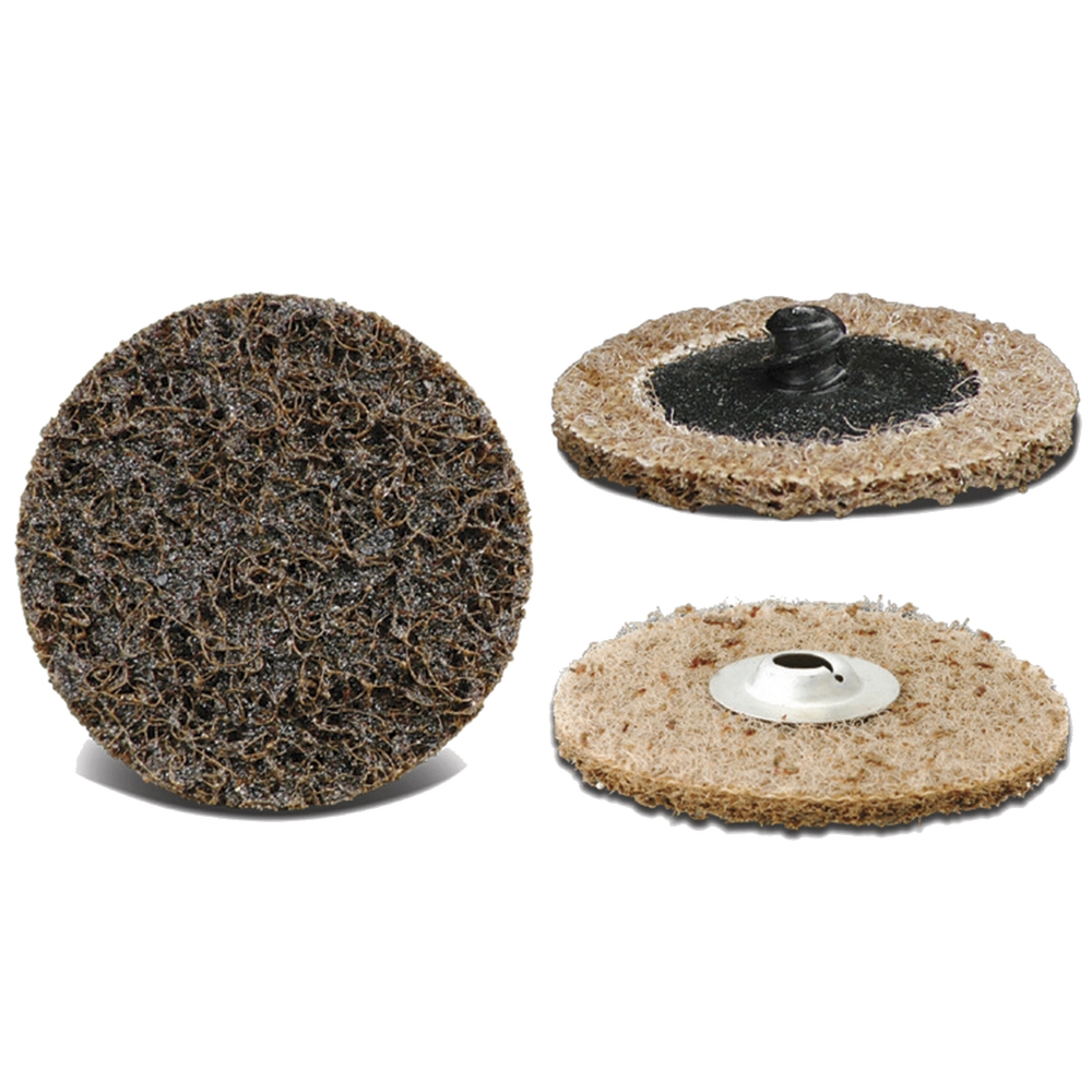 CGW 59503 2" Dia Premium Roll-On Brown Coarse Non-Woven Quick Change Surface Conditioning Disc