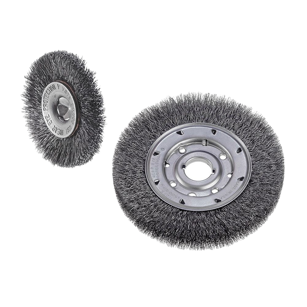 CGW 60650 4" x 5/8"-11 Arbor .014" Wire 5/6" Trim Carbon Steel Crimped Fast Cut Wire Wheel