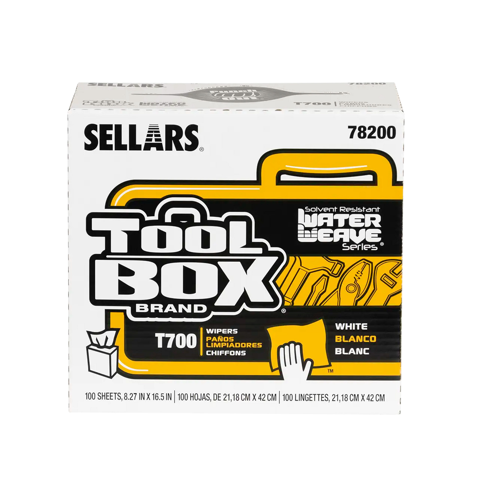 Sellars 78200 WATERWEAVE T700 Wipers - Pop-Up Box, White, 100 Sheets