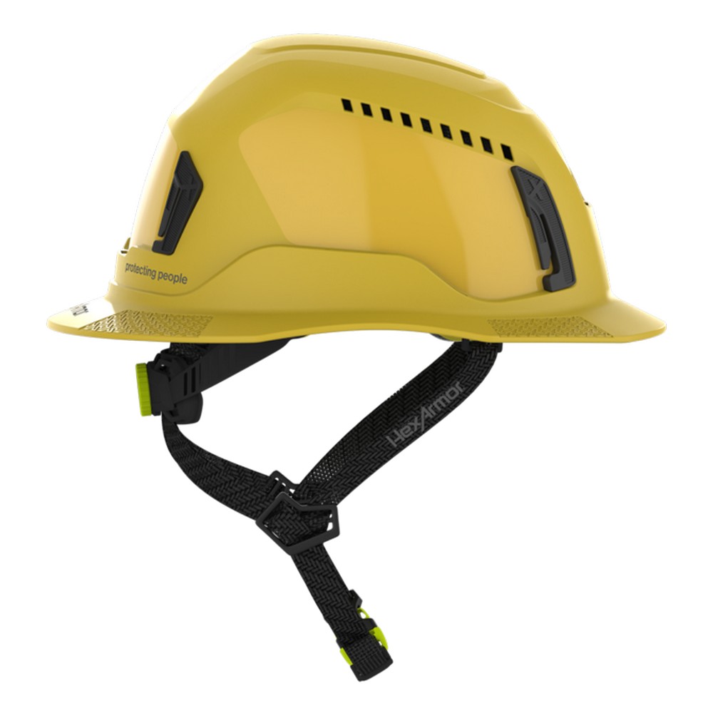 HexArmor 16-30003M Ceros XT400 Type II Full Brim Safety Helmet with MIPS, Yellow