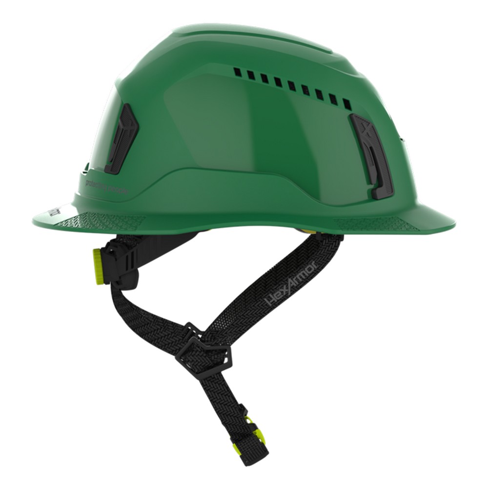 HexArmor 16-30004M Ceros XT400 Type II Full Brim Safety Helmet with MIPS, Green