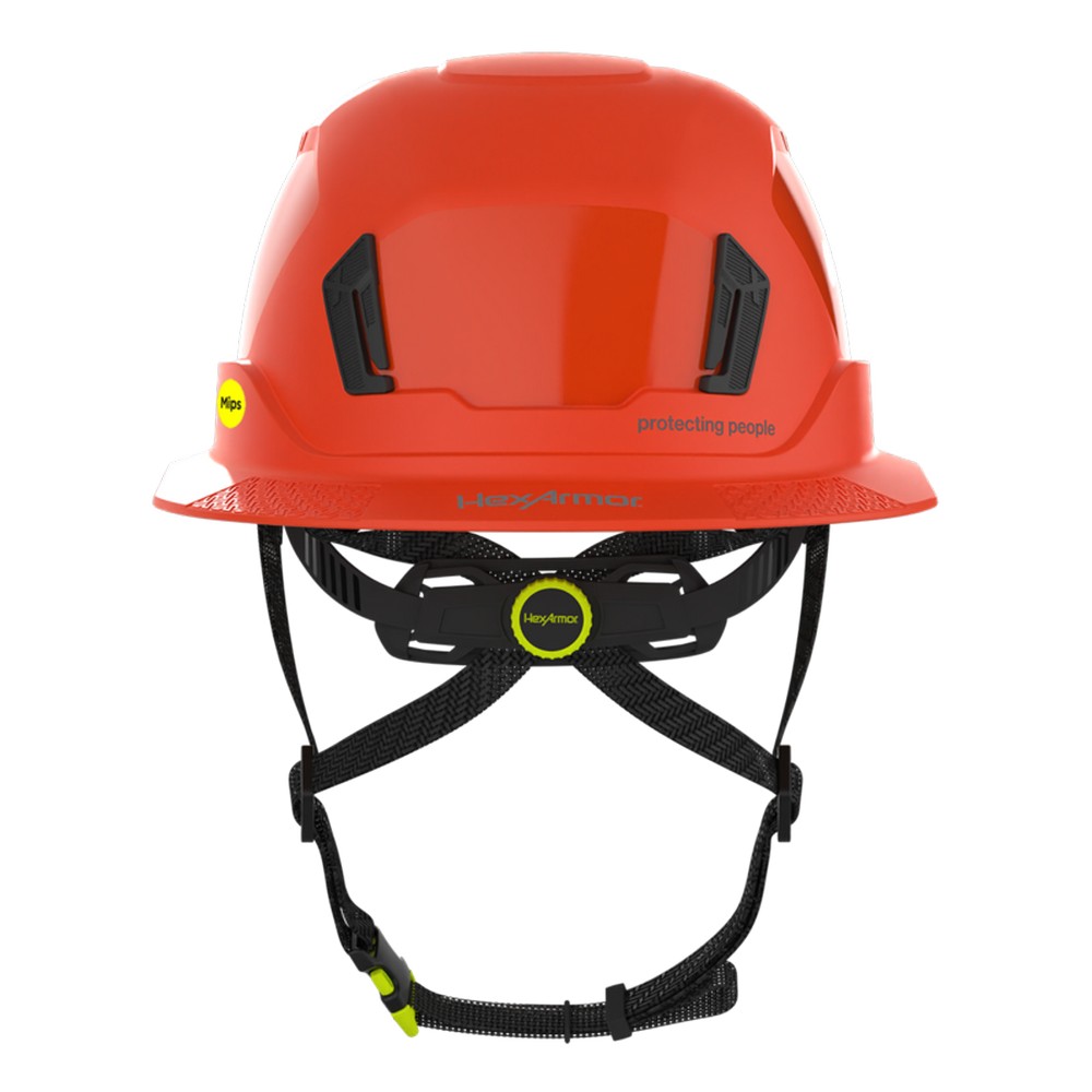 HexArmor 16-30005M Ceros XT400 Type II Full Brim Safety Helmet with MIPS, Orange