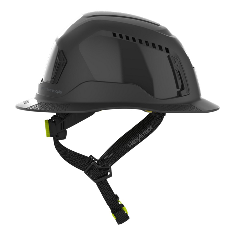 HexArmor 16-30007M Ceros XT400 Type II Full Brim Safety Helmet with MIPS, Black