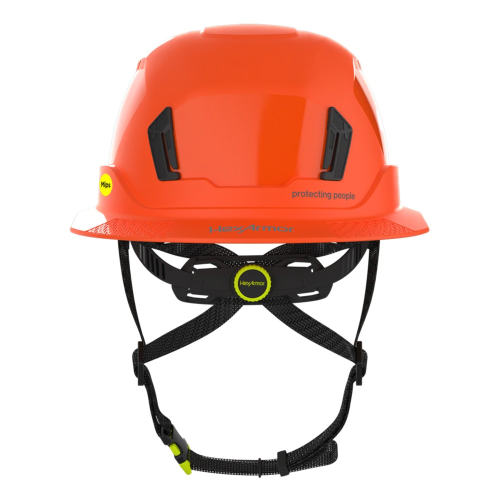 HexArmor 16-30009M Ceros XT400 Type II Full Brim Safety Helmet with MIPS, Hi-vis Orange