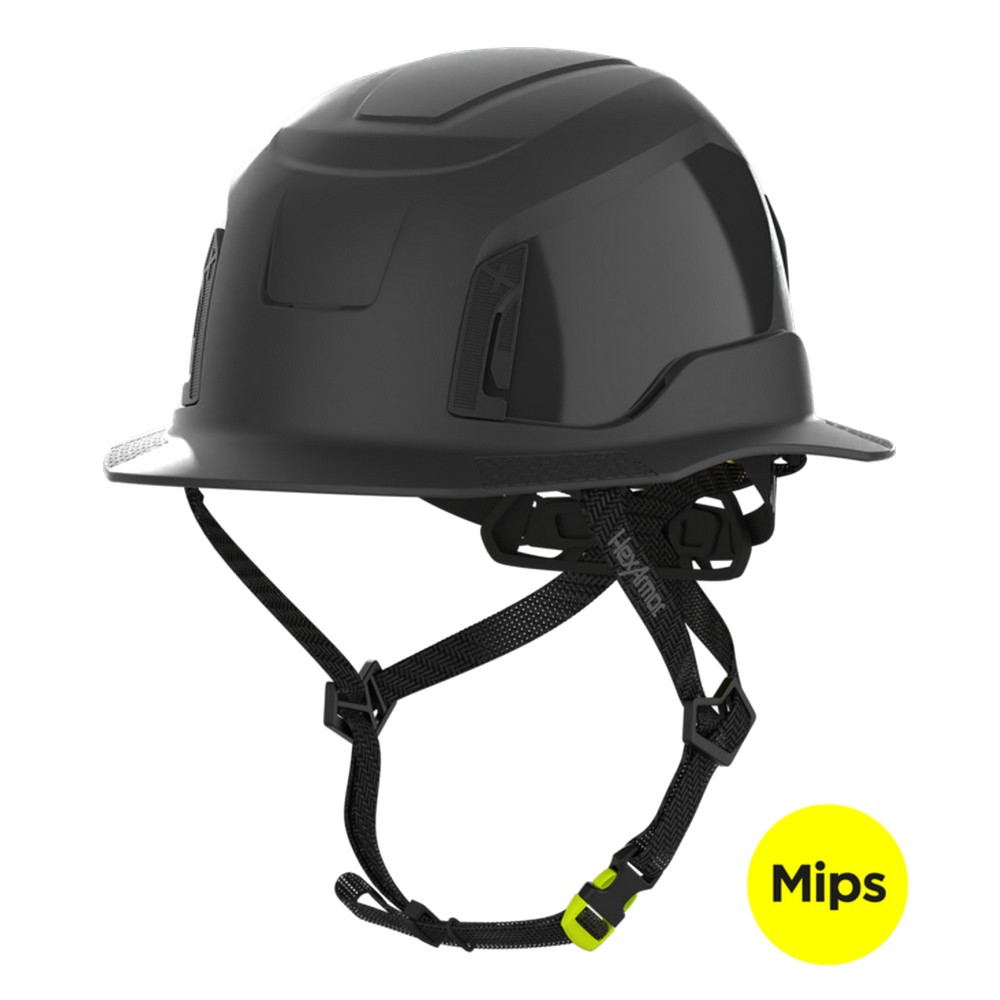 HexArmor 16-31007M Ceros XT400E Type II Full Brim Safety Helmet, Class E, Black with MIPS