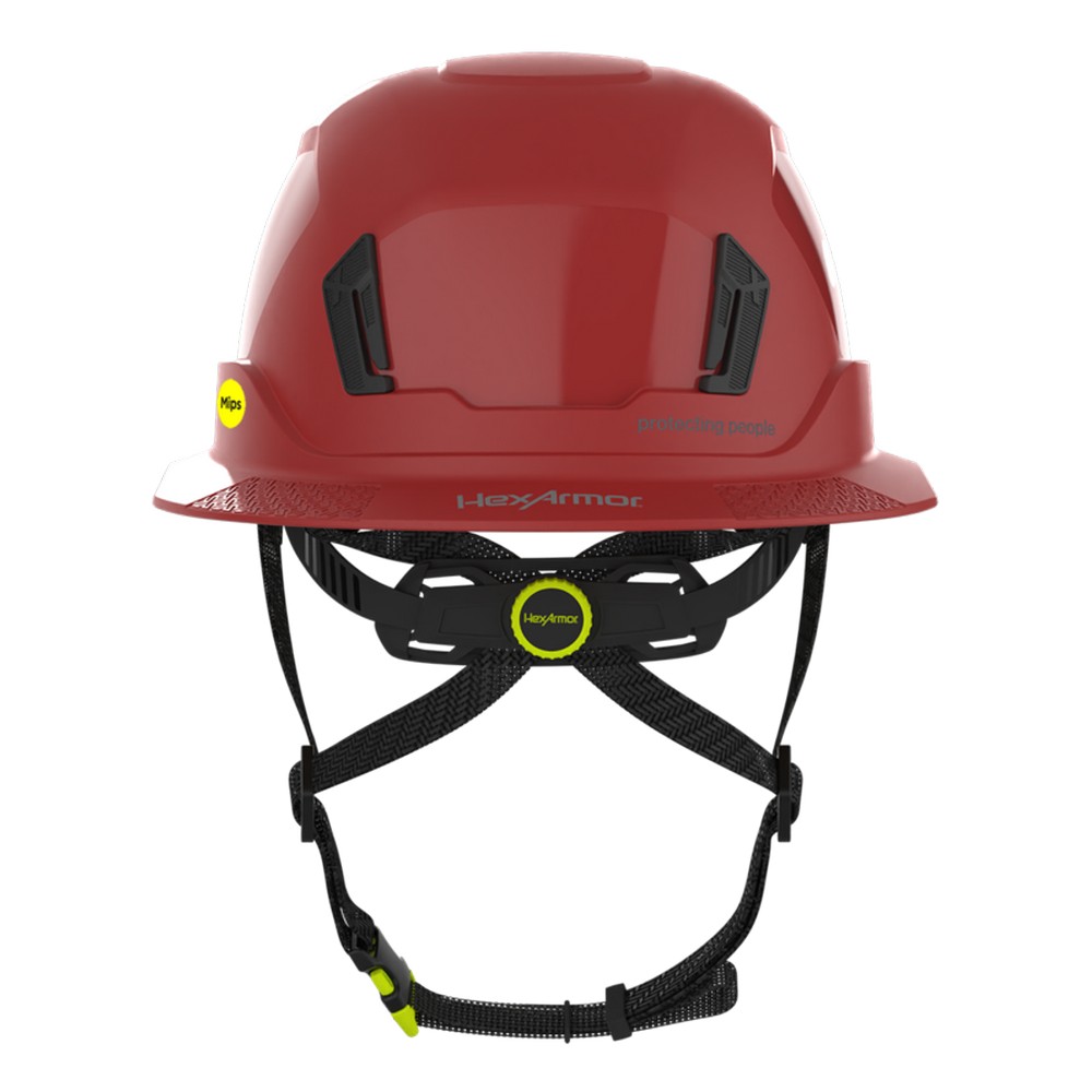 HexArmor 16-31008M Ceros XT400E Type II Full Brim Safety Helmet, Class E, Red with MIPS