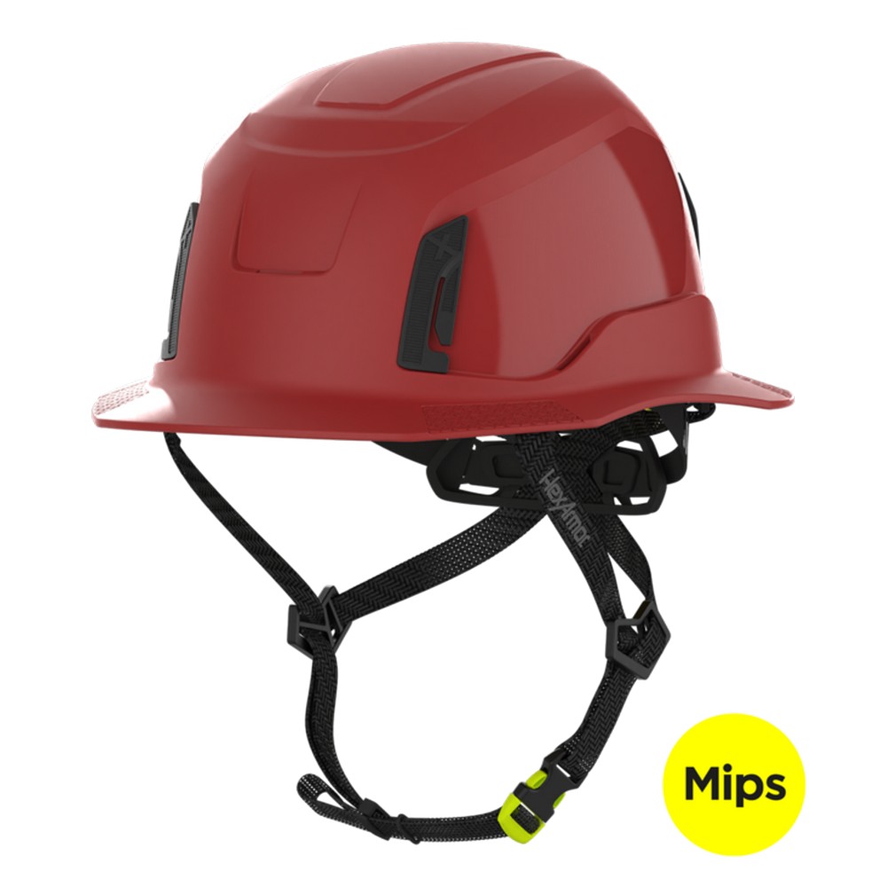 HexArmor 16-31008M Ceros XT400E Type II Full Brim Safety Helmet, Class E, Red with MIPS