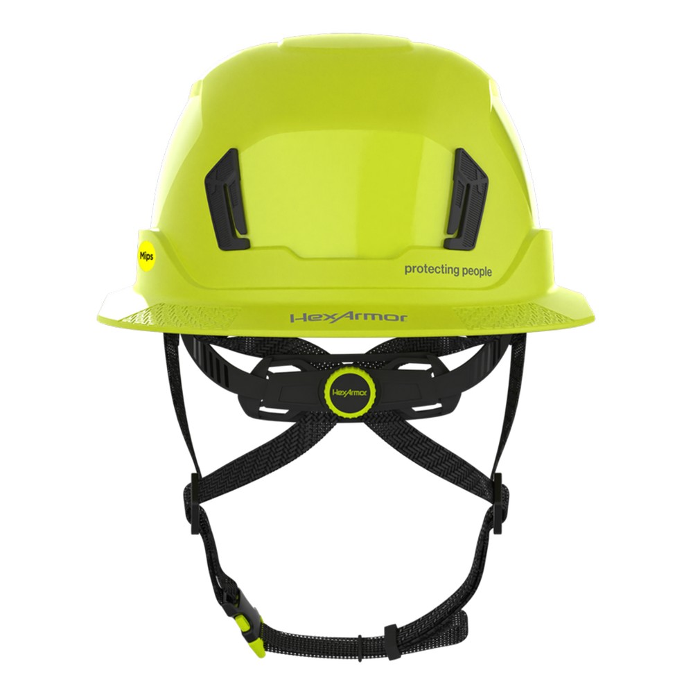 HexArmor 16-31010M Ceros XT400E Type II Full Brim Safety Helmet, Class E, Hi-Vis Yellow with MIPS